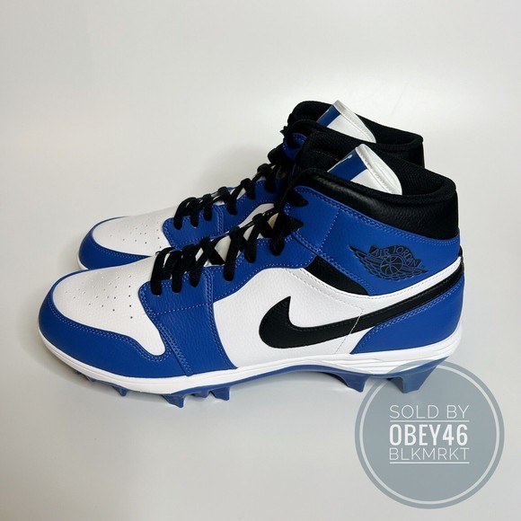 Jordan 1 Game Royal Mid TD Football Cleats  FJ6805-104  Size 13 main image 8
